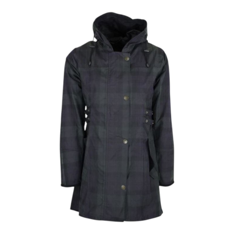 Chaqueta encerada Oxford Blue Tartan Katrina Blackwatch