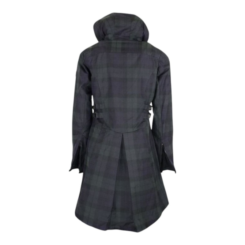 Chaqueta encerada Oxford Blue Tartan Katrina Blackwatch
