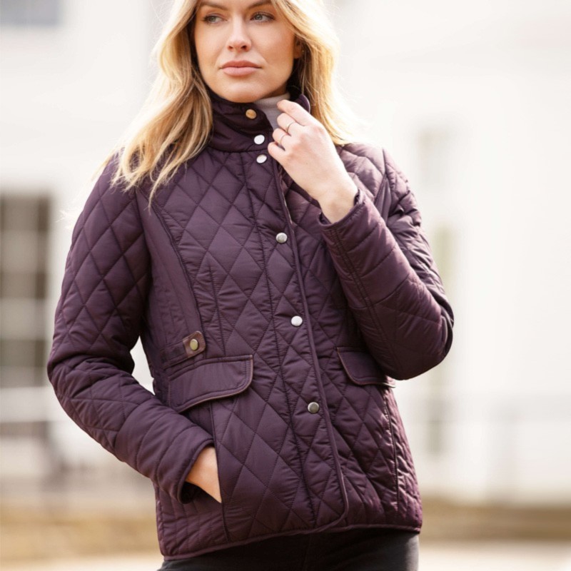 Chaqueta Oxford Blue Maya Quilted Plum