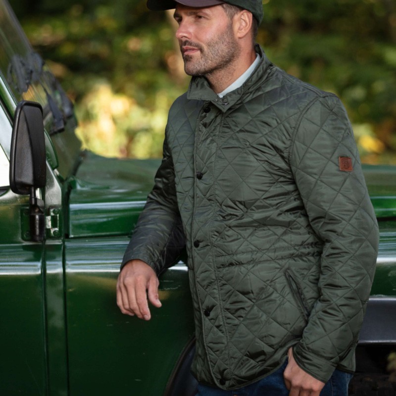 Chaqueta Oxford Blue Leiden Quilted Green