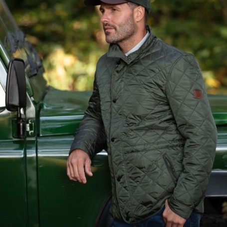 Chaqueta Oxford Blue Leiden Quilted Green