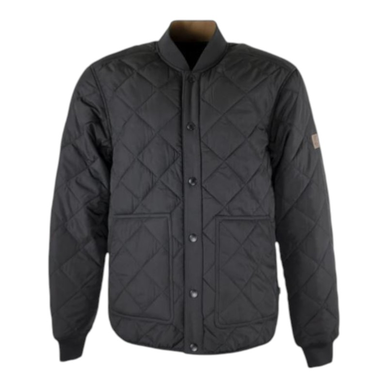 Chaqueta Oxford Blue Keswick Quilted Black/Tan