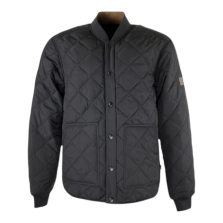 Chaqueta Oxford Blue Keswick Quilted Black/Tan