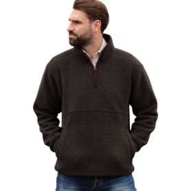 Jersey polar Oxford Blue media cremallera Green