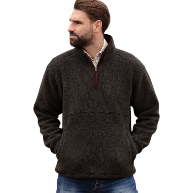 Jersey polar Oxford Blue media cremallera Green