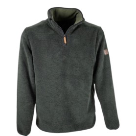 Jersey polar Oxford Blue Fleck cuarto cremallera Green