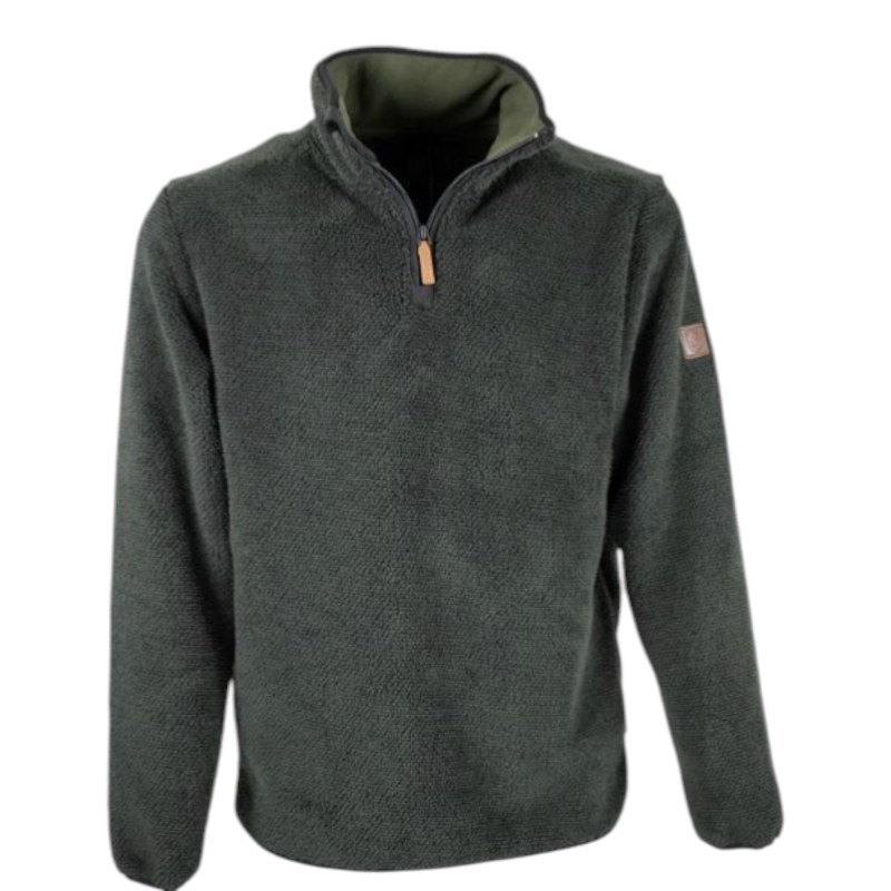 Jersey polar Oxford Blue Fleck cuarto cremallera Green