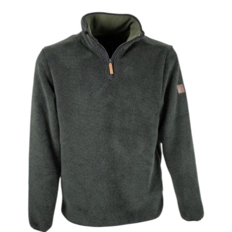 Jersey polar Oxford Blue Fleck cuarto cremallera Green