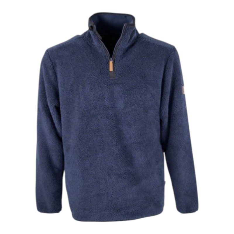 Jersey polar Oxford Blue Fleck cuarto cremallera Navy