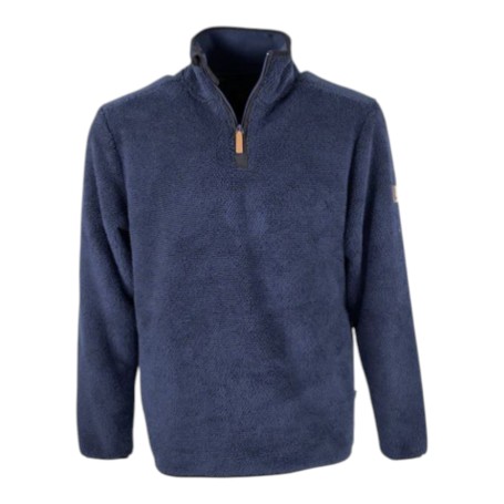Jersey polar Oxford Blue Fleck cuarto cremallera Navy