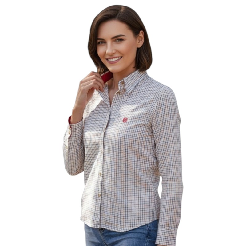 Camisa Oxford Blue Ladies London Tattersall Red