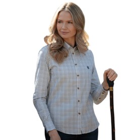 Camisa Oxford Blue Ladies London Tattersall Navy