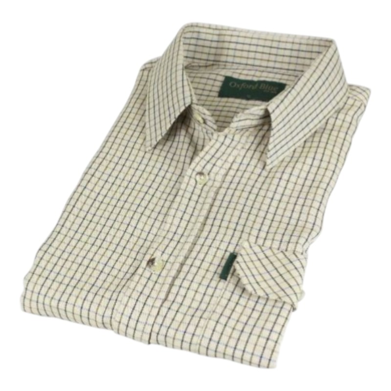 Camisa Oxford Blue York Check Beige