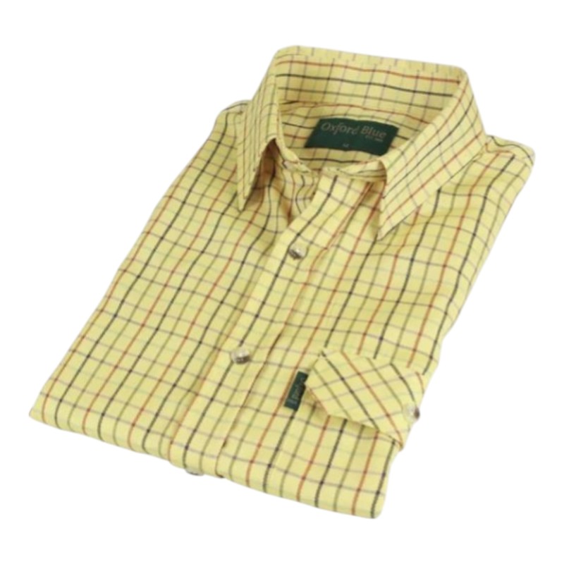 Camisa Oxford Blue Darwen Check Mustard