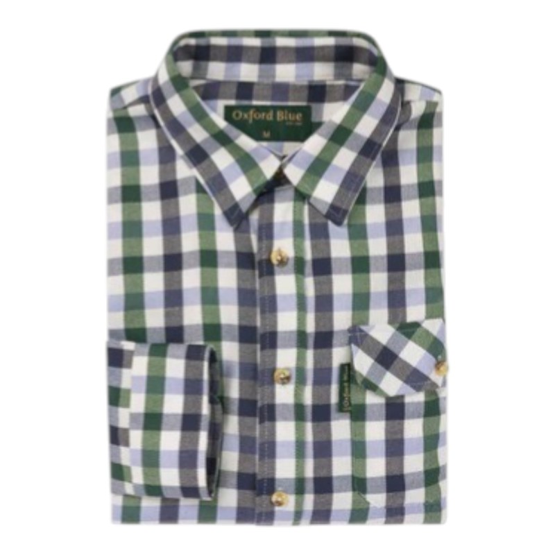 Camisa Oxford Blue County Check Green
