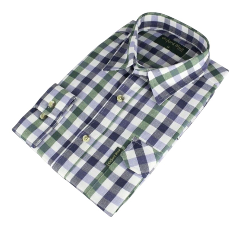 Camisa Oxford Blue County Check Green