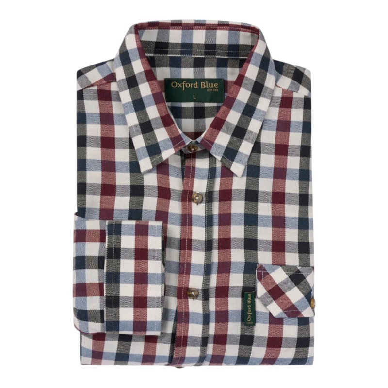 Camisa Oxford Blue County Check Wine