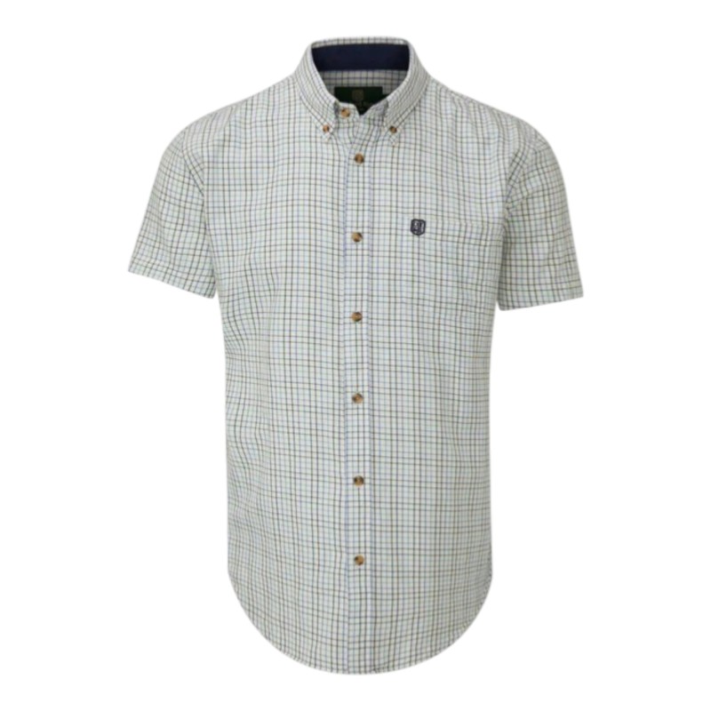 Camisa Manga Corta Oxford Blue London Tattersall  Navy