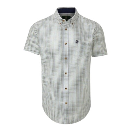 Camisa Manga Corta Oxford Blue London Tattersall  Navy