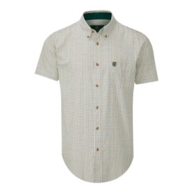 Camisa Manga Corta Oxford Blue Bern Check Orange/Green