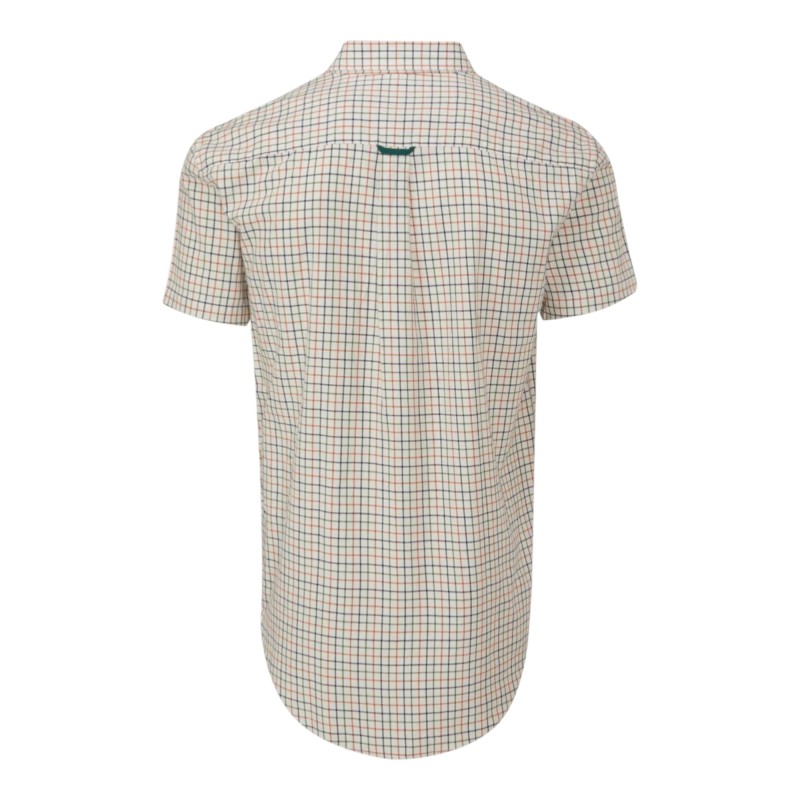 Camisa Manga Corta Oxford Blue Bern Check Orange/Green
