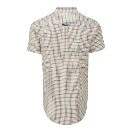 Camisa Manga Corta Oxford Blue Bern Check Orange/Green