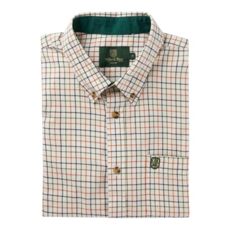 Camisa Manga Corta Oxford Blue Bern Check Orange/Green