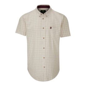 Camisa Manga Corta Oxford Blue Metz Check Brown/Yellow