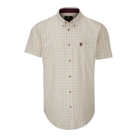 Camisa Manga Corta Oxford Blue Metz Check Brown/Yellow