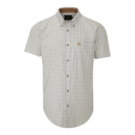 Camisa Manga Corta Oxford Blue Morar Check Black/Brown