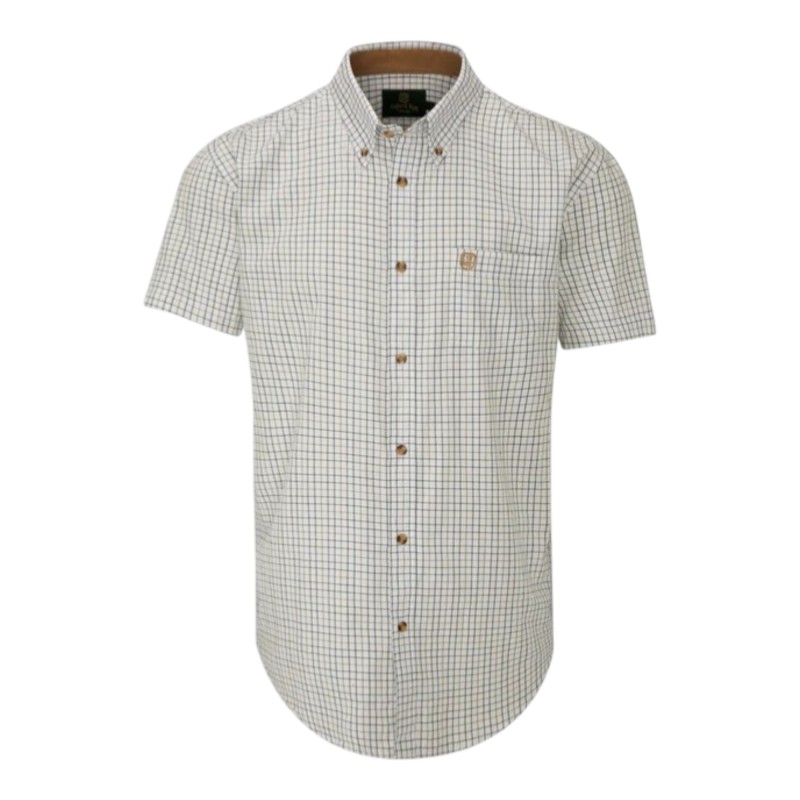 Camisa Manga Corta Oxford Blue Morar Check Black/Brown