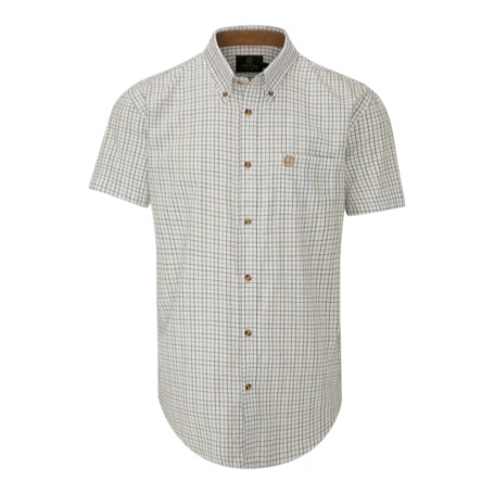 Camisa Manga Corta Oxford Blue Morar Check Black/Brown