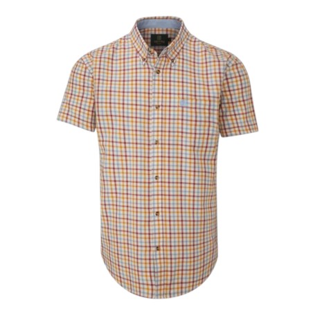 Camisa Manga Corta Oxford Blue Wick Check Red/Orange