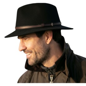 Sombrero Oxford Blue Fedora fieltro unisex Black