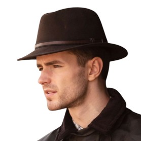 Sombrero Oxford Blue Fedora fieltro unisex Brown