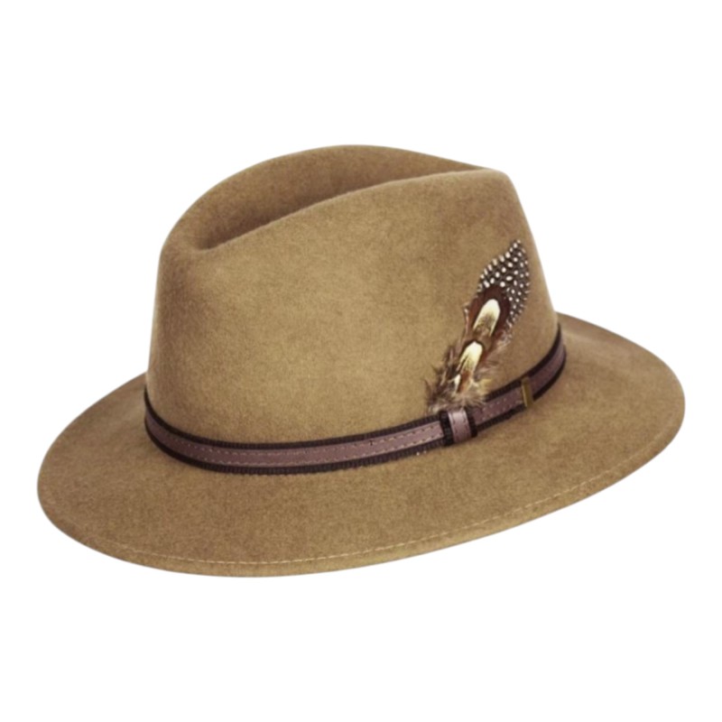 Sombrero Oxford Blue Fedora fieltro unisex Camel