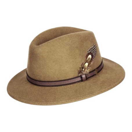 Sombrero Oxford Blue Fedora fieltro unisex Camel
