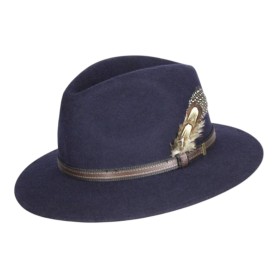 Sombrero Oxford Blue Fedora fieltro unisex Navy