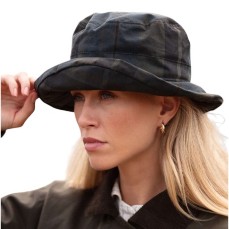 Gorro encerado Oxford Blue Tartan Ascot Dundee