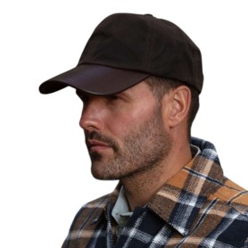 Gorra Oxford Blue Peak Baseball Wax cuero Brown