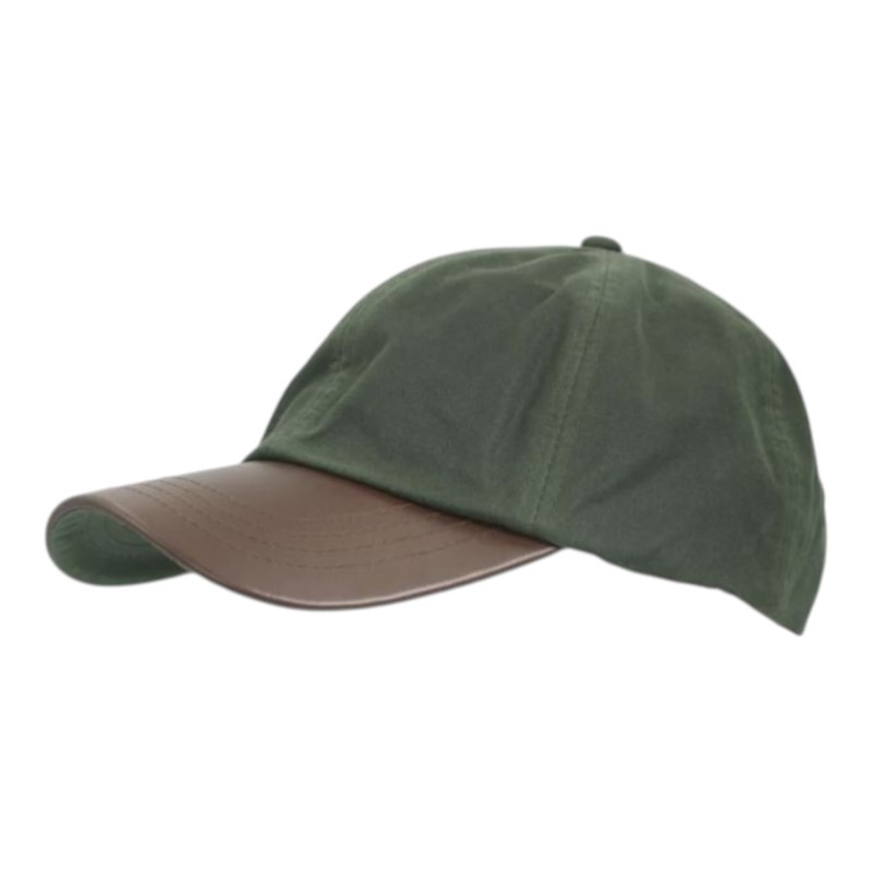 Gorra Oxford Blue Peak Baseball Wax cuero Green