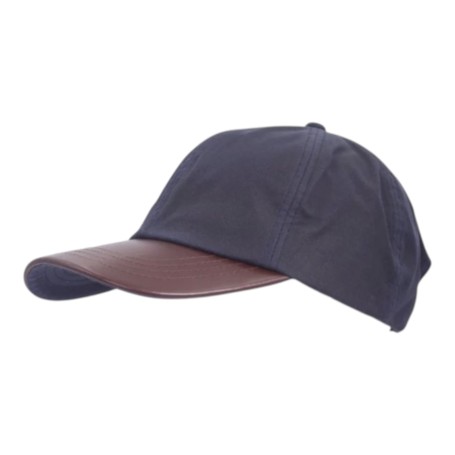 Gorra Oxford Blue Peak Baseball Wax cuero Navy