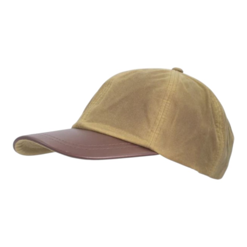 Gorra Oxford Blue Peak Baseball Wax cuero Stone