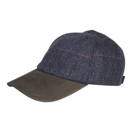 Gorra Oxford Blue Peak Baseball Tweed cuero Blue