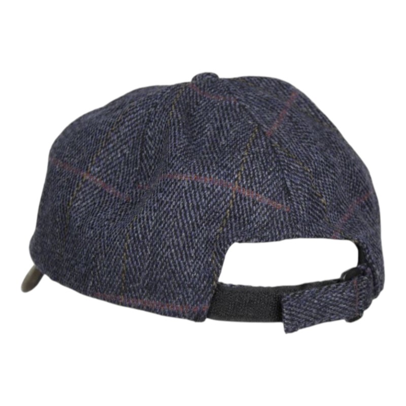 Gorra Oxford Blue Peak Baseball Tweed cuero Blue