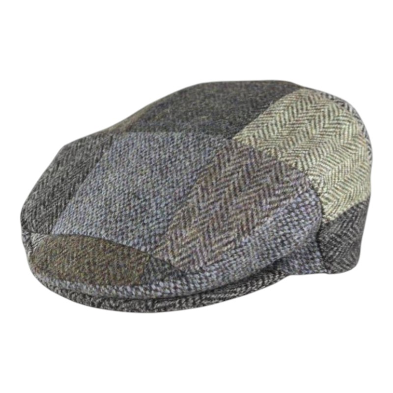Gorra Oxford Blue Harris Tweed Mixed Patchwork