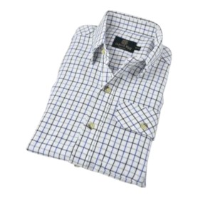 Camisa Oxford Blue Tattersall para niño y niña manga larga Blue