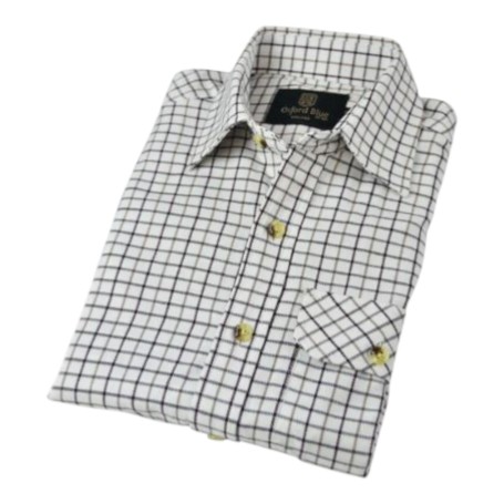 Camisa Oxford Blue Tattersall para niño y niña manga larga Red