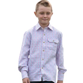 Camisa Oxford Blue Perry para niño y niña manga larga Pink/Blue