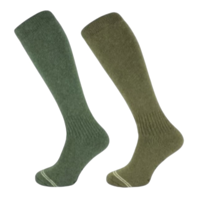 Calcetines altos Oxford Blue lana (2 Pack) Kaki Green/Green
